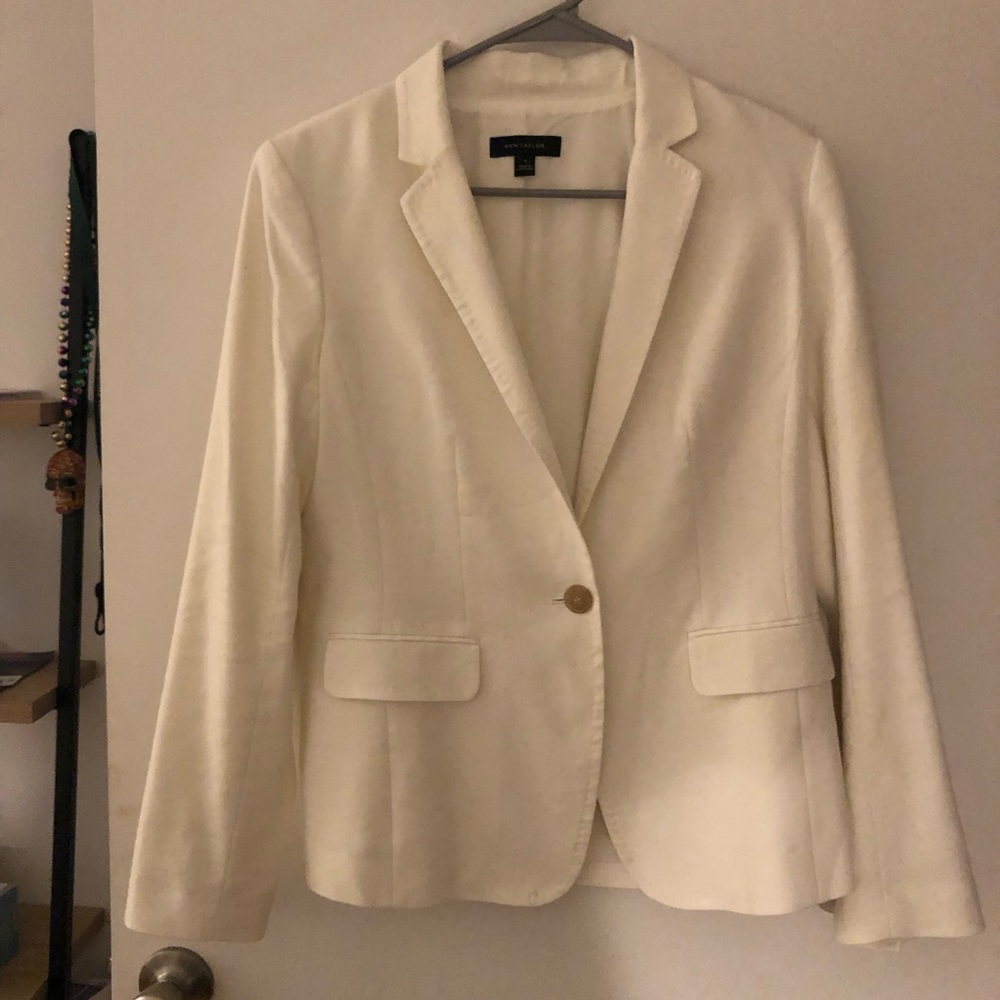 Ann Taylor white blazer